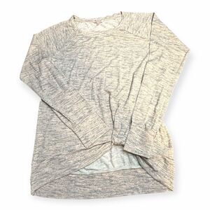 JUICY COUTURE Women’s Heathered Light Gray Pink Long Sleeve Raglan Knit Top Size